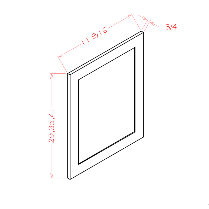 Rigby White Shaker 11-1/2"W X 11"H Wall Decorative Door Panel