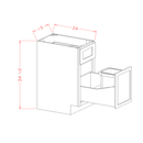 English White 15" Base Cabinet w/ Single Trashcan Pullout
