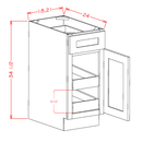 Shaker Essence Oak Two Rollout Shelf Base Cabinet Kit - 18"W x 34-1/2"H x 24"D -1D-1DR-2RSA