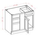 Shaker Essence Oak Blind Base Corner Cabinet - 27"W x 34-1/2"H x 24"D -1D-1DR-1S