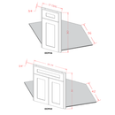 Shaker Unfinished 42" Diagonal Corner Sink Front - 26-1/4"W x 30"H x 3/4"D