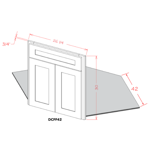 Belmont Almond 42" Diagonal Corner Sink Front & Floor Kit