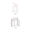 Belmont Almond 42" Diagonal Corner Sink Front