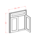 Shaker Essence Oak 42" Diagonal Corner Sink Front - 26-1/4"W x 30"H x 3/4"D Pre-Assembled