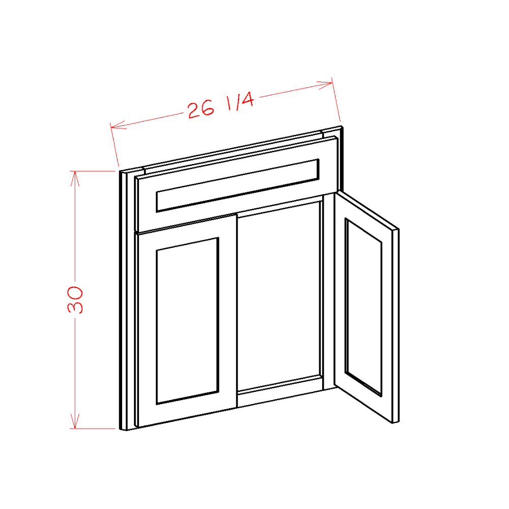 Newport White 42" Diagonal Corner Sink Front Assembled
