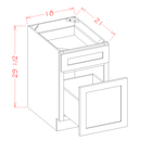 Shaker Cinder 18" W x 21" D x 29-1/2" H Two Drawer File Base Cabinet Pre-Assembled