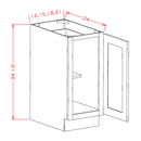 Shaker Essence Oak Full Height Door Base Cabinet - 18"W x 34-1/2"H x 24"D -1D-1S Pre-Assembled