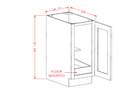 Shaker Unfinished Full Height Door One Rollout Shelf Base Kit - 18"W x 34-1/2"H x 24"D -1D-1RSA Pre-Assembled