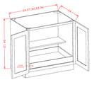 Shaker Essence Oak Full Height Door One Rollout Shelf Base Cabinet Kit - 30"W x 34-1/2"H x 24"D -2D-1RSA