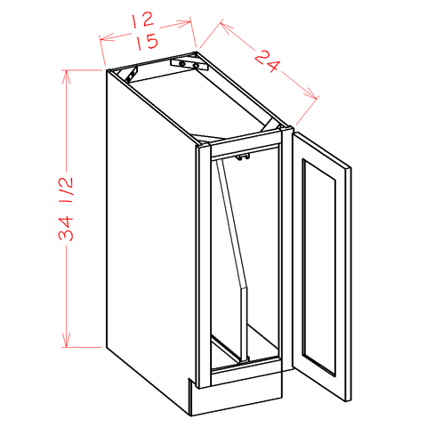 Ridgeline Graphite 18" Full Height Door Base Cabinet w/ Tray Dividers