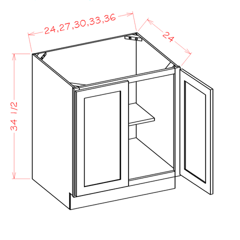 Ridgeline Graphite 27" Full Height Door Base Cabinet