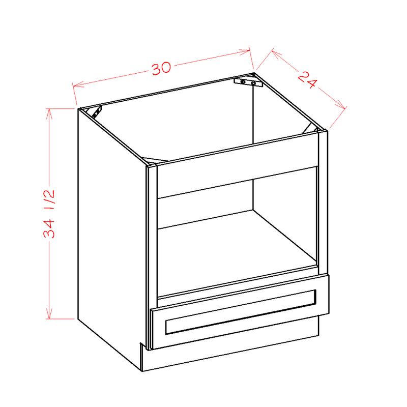 Shaker Cinder 30" Microwave Base Cabinet Pre-Assembled