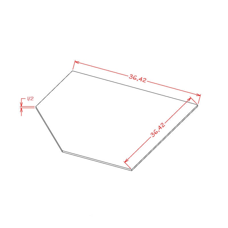 Shaker Cinder 42" W x 42" D Diagonal Sink Base Floor Pre-Assembled