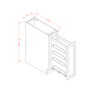 Belmont Almond 9" Full Height Door Base Cabinet w/ Shelf Pullout Pre-Assembled