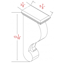 Shaker Cinder 3-1/8" W x 13-1/16" H Corbel Pre-Assembled