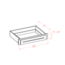 Shaker Essence Oak Desk Knee Drawer - 30"W x 5-1/4"H x 21"D (Trimmable to 27"W)
