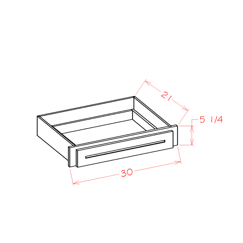 Shaker Cinder 30" Desk Knee Drawer Pre-Assembled