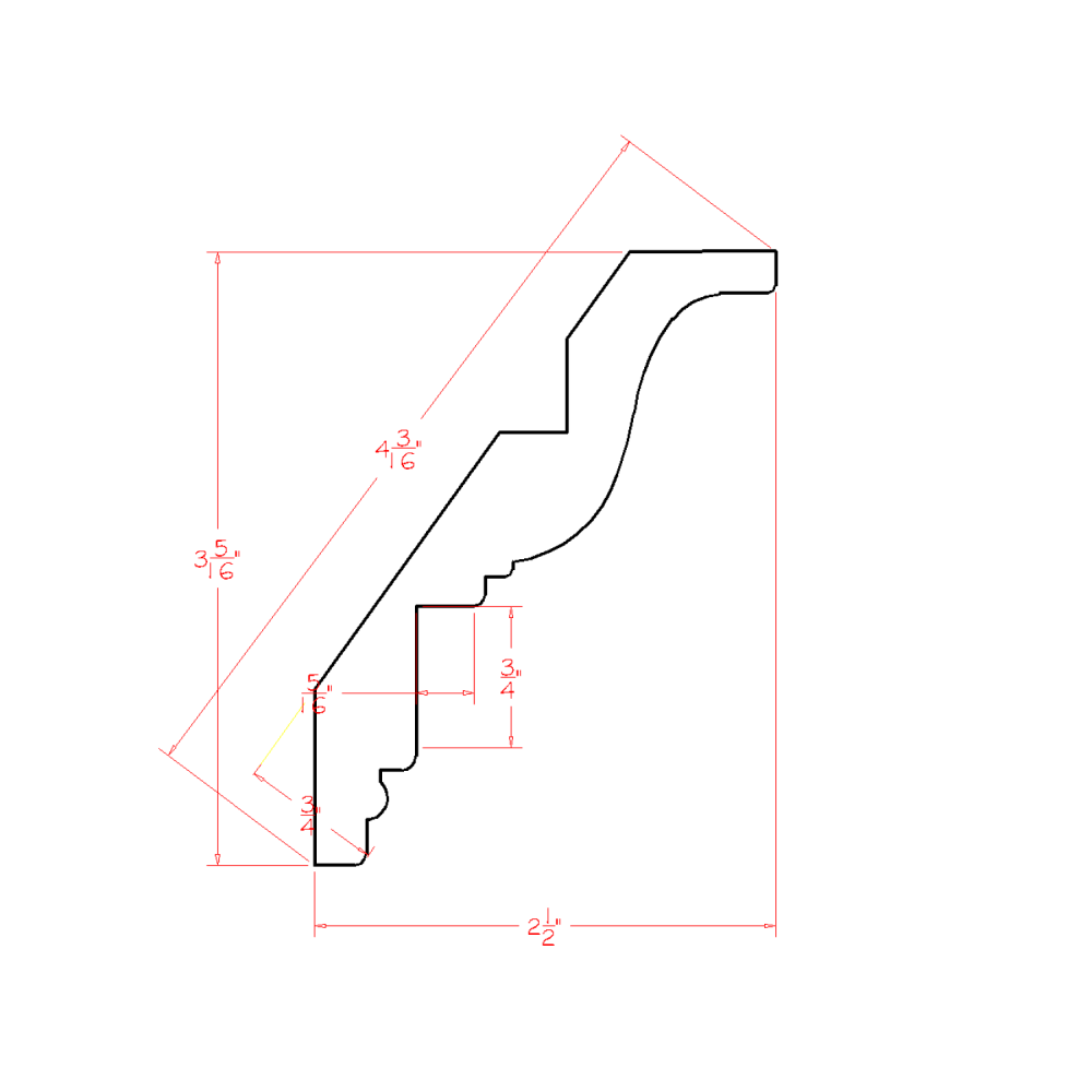 Ellington Saddle Inset Crown Moulding Assembled
