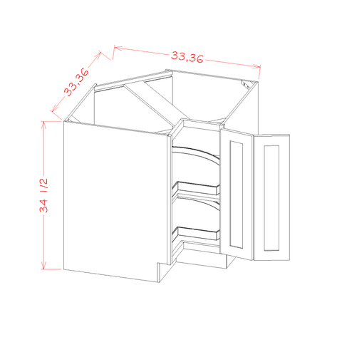 Ridgeline Graphite 33" Lazy Susan Cabinet with 2 Wooden Trays