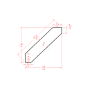 Cut to 84 Shaker Essence Oak Angle Crown Moulding - 84"W x 1-3/4"H x 1-13/16"D Pre-Assembled