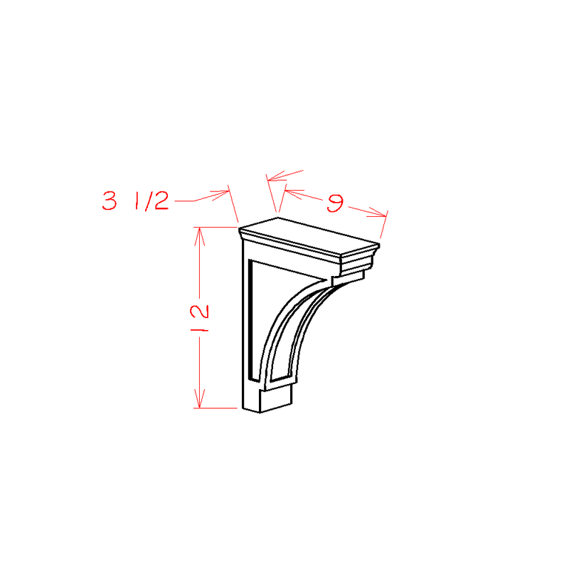 Shaker Cinder Modern Corbel Pre-Assembled