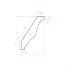 Shaker Cinder 2" D x 3" H x 96" W Decorative Crown Moulding Pre-Assembled