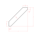 Cut to 84 Shaker Essence Oak Large Angle Crown Moulding - 84"W x 3"H x 3"D