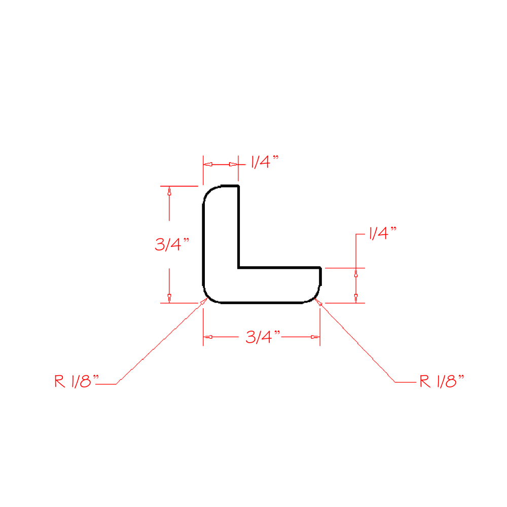 Cut to 84 Unfinished Outside Corner Moulding - 84"W x 3/4"H x 3/4"D