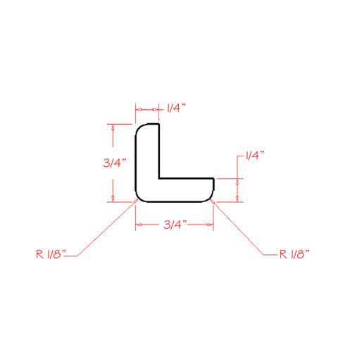 Ridgeline Graphite 96" W x 3/4" H x 1/4" D Outside Corner Moulding Assembled
