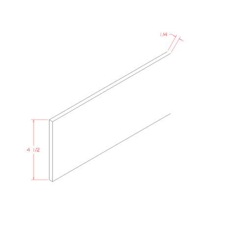 Ridgeline Graphite 1/4" D x 4 1/2" H x 96" W Toe Kick 8' Plywood Assembled