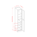 Shaker Essence Oak Four Rollout Shelf Utility Cabinet Kit - 18"W x 96"H x 24"D -2D-3S-4RSA Pre-Assembled