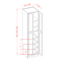Shaker Essence Oak Four Rollout Shelf Utility Cabinet Kit - 30"W x 84"H x 24"D -4D-2S-4RSA Pre-Assembled