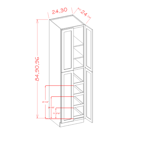 Belmont Almond Four Rollout Shelf Utility Cabinet Kit