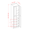 Shaker Unfinished Four Rollout Shelf Utility Cabinet Kit - 30"W x 90"H x 24"D -4D-2S-4RSA Pre-Assembled