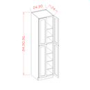 Shaker Essence Oak Utility Cabinet - 24"W x 84"H x 24"D -4D-5S Pre-Assembled