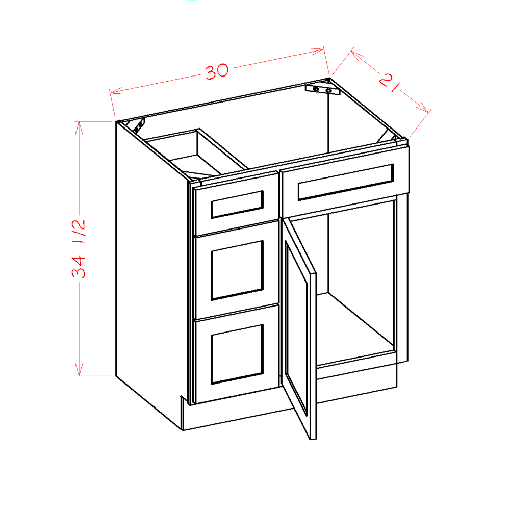 Ridgeline Graphite 30" Vanity Combo w/ Drawers on Left