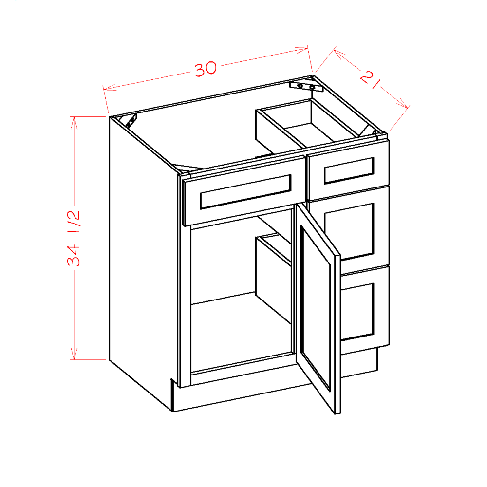 Brookside Harbor 30" Vanity Combo w/ Drawers on Right