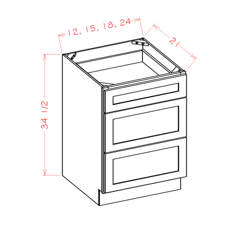 Ridgeline Graphite 18" Vanity Drawer Base