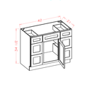 Shaker Essence Oak Vanity Double Drawer Combo Base Cabinet - 42"W x 34-1/2"H x 21"D -1D-6DR-1FDR