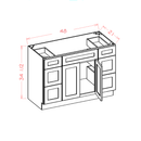 Shaker Essence Oak Vanity Double Drawer Combo Base Cabinet - 48"W x 34-1/2"H x 21"D -2D-6DR-1FDR