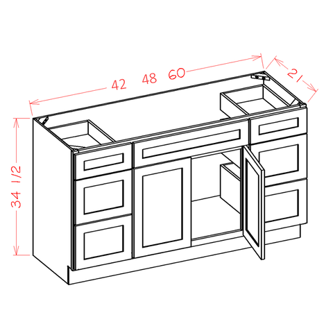 Ridgeline Graphite 48" Vanity Combo w/ Drawers