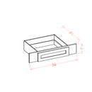 Shaker Essence Oak Vanity Knee Drawer - 36"W x 7"H x 21"D (Trimable to 27"W) Pre-Assembled