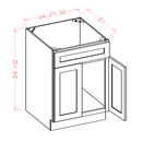 Shaker Black 30" Vanity Sink Base Cabinet