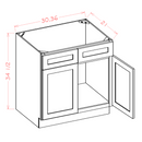 Belmont Almond 36" Vanity Sink Base