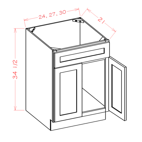 Ridgeline Graphite 27" Vanity Sink Base