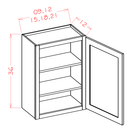 Shaker Essence Oak Wall Cabinet - 21"W x 36"H x 12"D -1D-2S Pre-Assembled