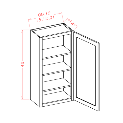Ridgeline Graphite 15" W x 42" H Wall Cabinet