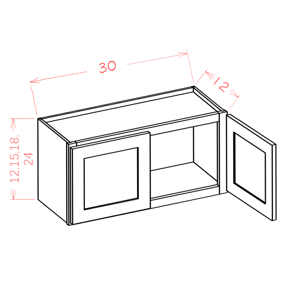 Ridgeline Cinder 30" W x 24" H Wall Cabinet Assembled