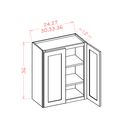 Shaker Essence Oak Wall Cabinet - 24"W x 36"H x 12"D -2D-2S
