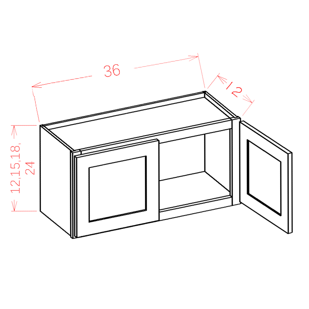 Ridgeline Cinder 36" W x 18" H Wall Cabinet Assembled